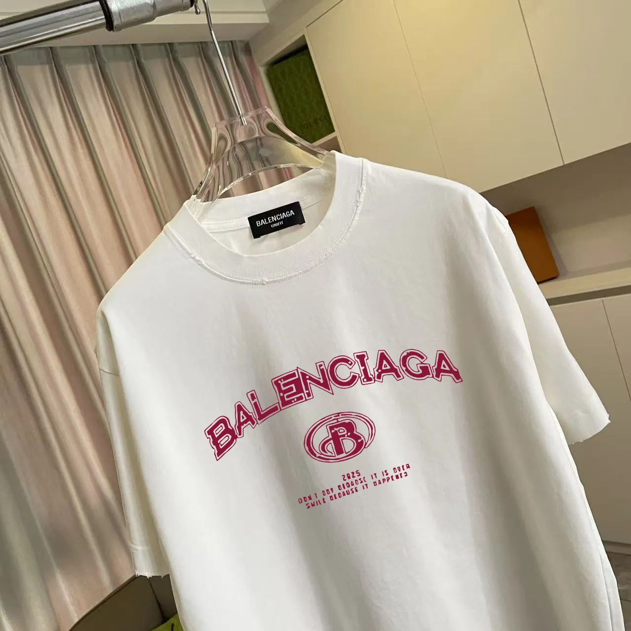 BALENCI*GA 2025 New Arrival logo 320g T Same Style Size：S M L XL XXL ：Black White Red Black